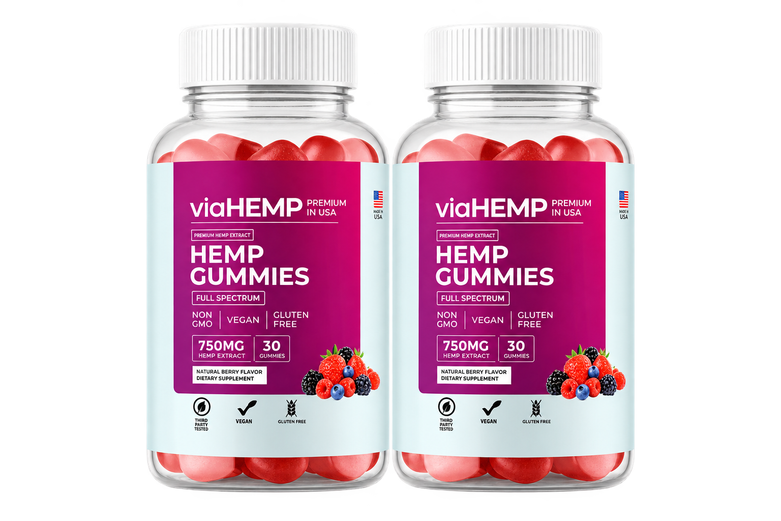 Two Via Hemp Gummies bottles